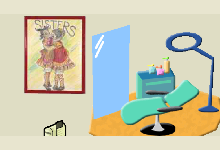 Cropped detail from the archived Lots of Locks homepage captured September 17, 2008, showing the original Sisters artwork and salon illustration