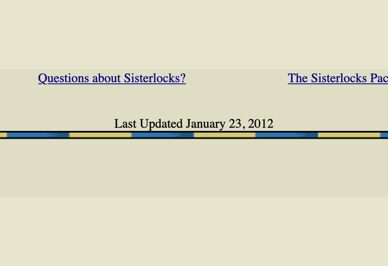 Cropped detail from the recovered Lots of Locks homepage showing the January 23, 2012 page-update date
